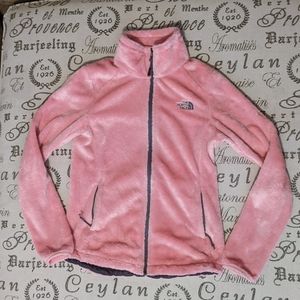 Fluffy pink North Face jacket